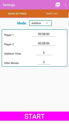 Chess Timer для Android — скриншот 3