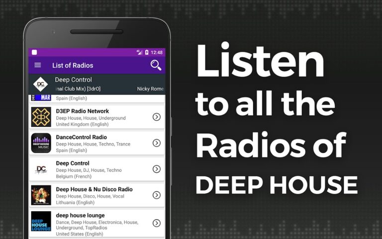 Deep House Music Radio для Android — скриншот 1
