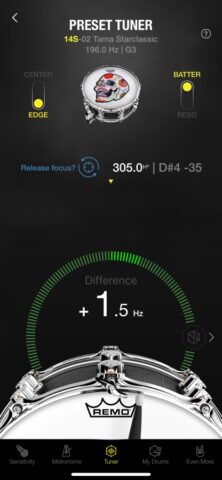 Drumtune PRO | Drum Tuner для iOS — скриншот 1