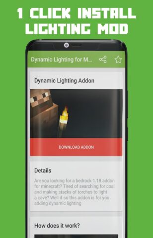 Dynamic Lighting for MCPE для Android — скриншот 1