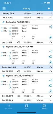 Oтслеживание лыжи Ski Tracks для iOS — скриншот 3