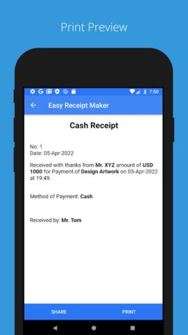 Easy Receipt Maker для Android — скриншот 2