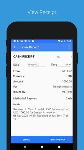 Easy Receipt Maker для Android — скриншот 3