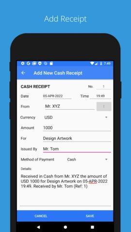 Easy Receipt Maker для Android — скриншот 5