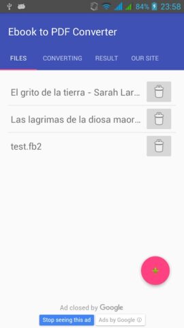 Ebook to PDF Converter для Android — скриншот 1