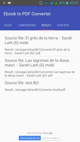 Ebook to PDF Converter для Android — скриншот 4