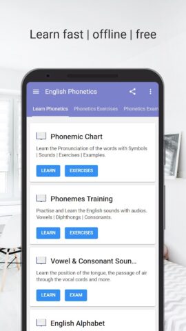English Phonetics & Vocabulary для Android — скриншот 1