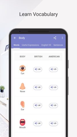 English Phonetics & Vocabulary для Android — скриншот 2