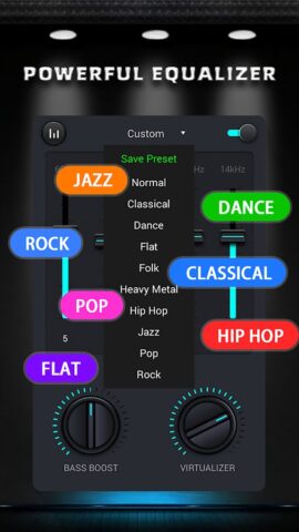 Эквалайзер и усилитель басов для Android — скриншот 3