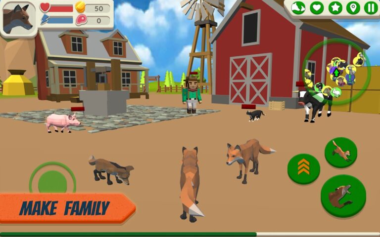 Fox Family — Animal Simulator для Android — скриншот 2
