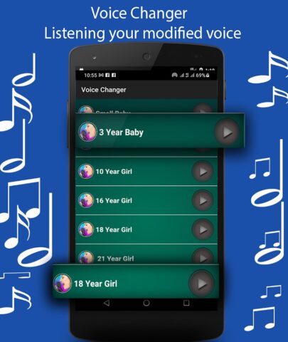 Изменитель Голоса для Девочек для Android — скриншот 1