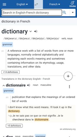 Glosbe Dictionary для Android — скриншот 2