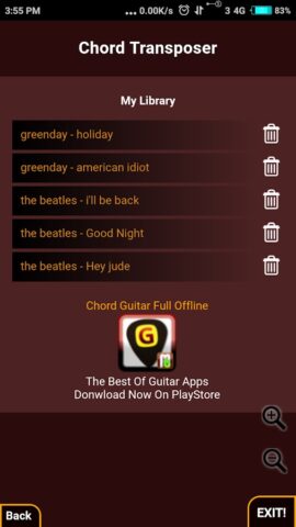 Guitar Chord Transposer Simple для Android — скриншот 3
