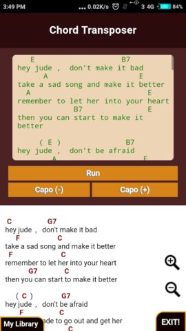 Guitar Chord Transposer Simple для Android — скриншот 4