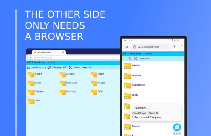 HTTP File Server (+WebDAV) для Android — скриншот 2
