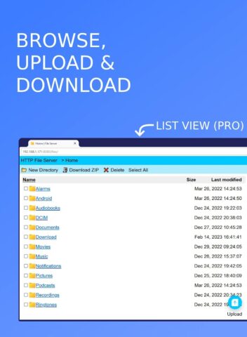 HTTP File Server (+WebDAV) для Android — скриншот 3