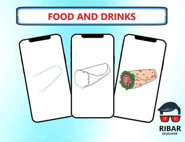 Как рисовать еду и напитки для Android — скриншот 2