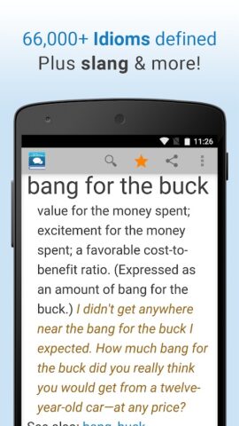 Idioms and Slang Dictionary для Android — скриншот 1