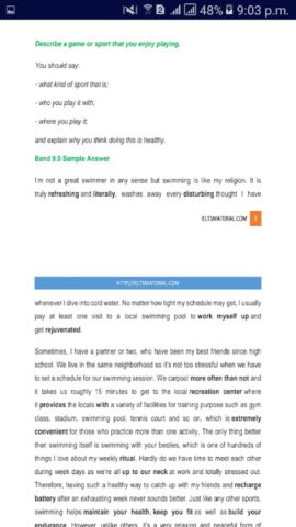 Ielts speaking topics answer для Android — скриншот 4