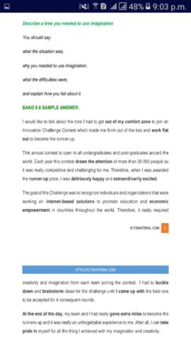 Ielts speaking topics answer для Android — скриншот 5