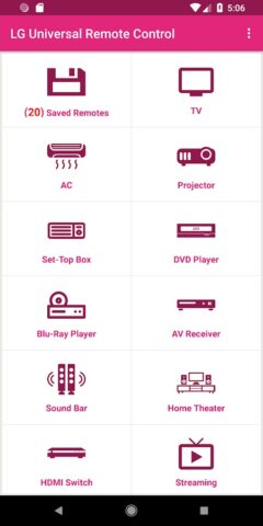 LG Universal Remote для Android — скриншот 2