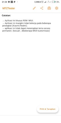 MTZ Tester — Apply MIUI Theme для Android — скриншот 1