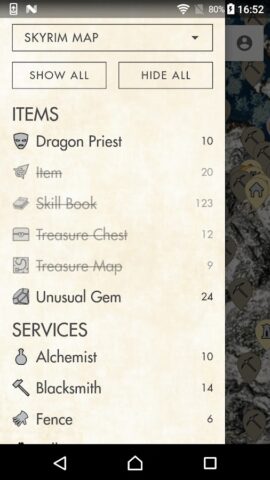 MapGenie: Skyrim Map для Android — скриншот 2