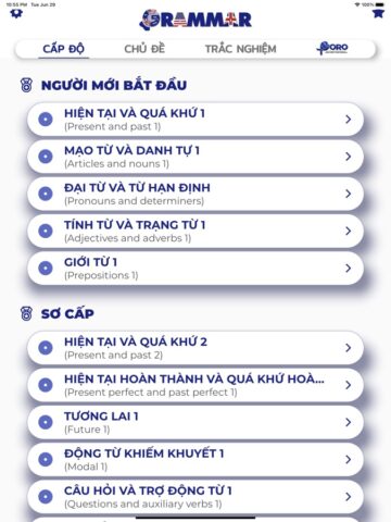 PORO — ГРАММАТИКА АНГЛИЙСКОГО для iOS — скриншот 1