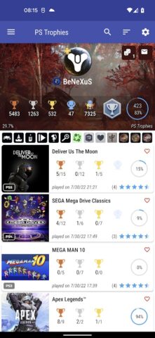PS Trophies для Android — скриншот 2