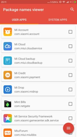 Package Name Viewer для Android — скриншот 1