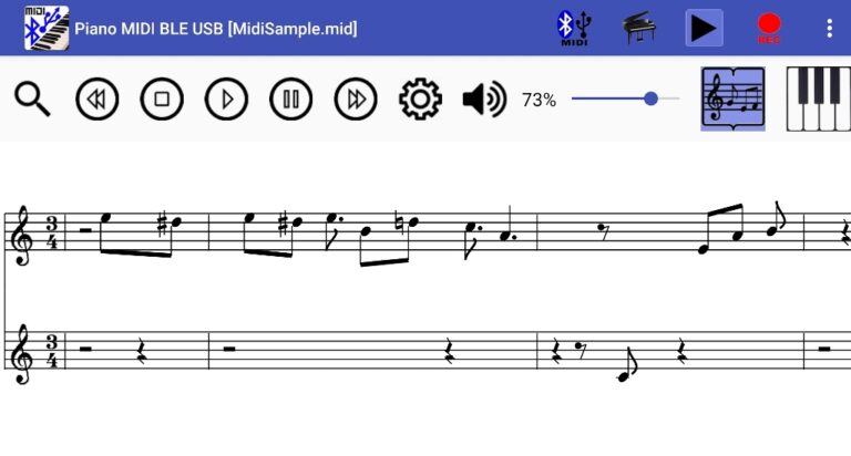 Piano MIDI Bluetooth USB для Android — скриншот 5
