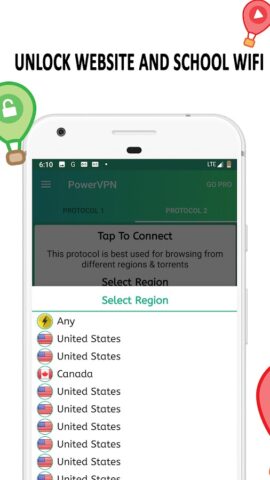 Power VPN — быстро и безопасно для Android — скриншот 5