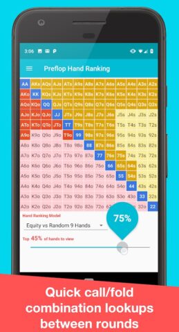 Preflop+ Poker GTO Nash Charts для Android — скриншот 4