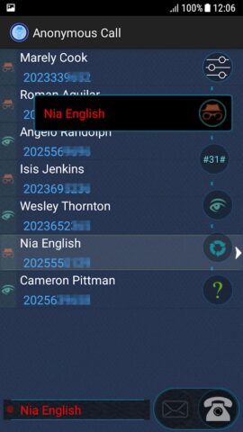 анонимный звонок для Android — скриншот 2