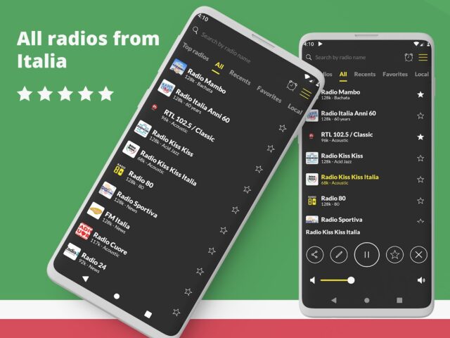 Радио Италия FM онлайн для Android — скриншот 1