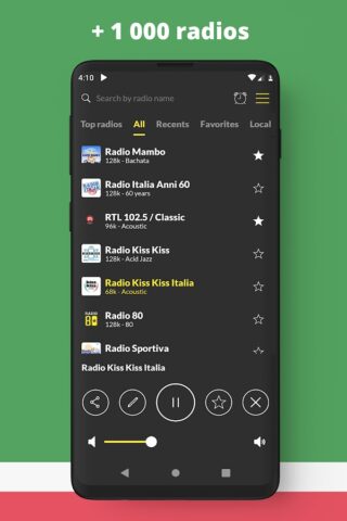 Радио Италия FM онлайн для Android — скриншот 2