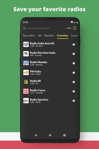 Радио Италия FM онлайн для Android — скриншот 3