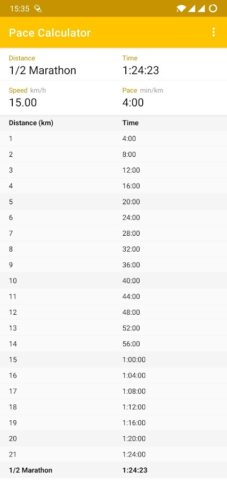 Running Pace Calculator для Android — скриншот 1