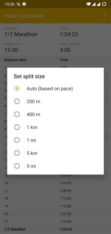 Running Pace Calculator для Android — скриншот 4