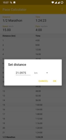 Running Pace Calculator для Android — скриншот 5