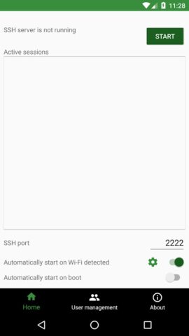 SSH/SFTP Сервер — Терминал для Android — скриншот 1