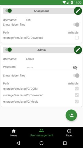 SSH/SFTP Сервер — Терминал для Android — скриншот 2