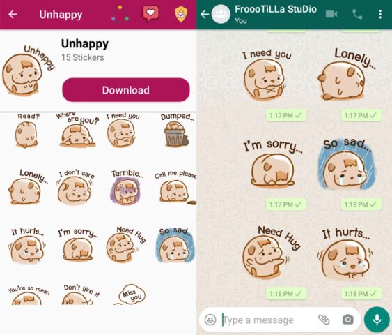 Грустные стикеры — WAStickers для Android — скриншот 5
