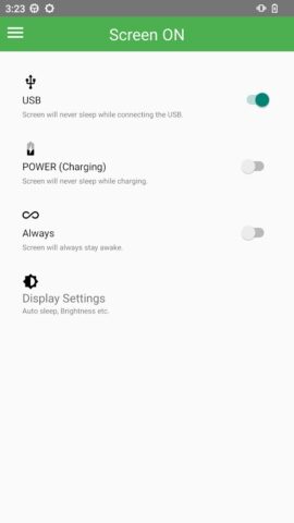 Экран включен для Android — скриншот 1