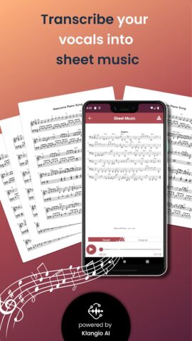 Sing2Notes — Sheet from Vocals для Android — скриншот 1