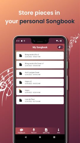 Sing2Notes — Sheet from Vocals для Android — скриншот 2