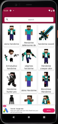 Skin de Herobrine Minecraft для Android — скриншот 1
