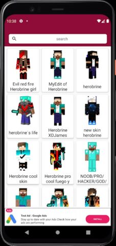 Skin de Herobrine Minecraft для Android — скриншот 2