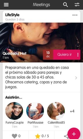 SwingerApp для Android — скриншот 1