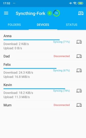 Syncthing-Fork для Android — скриншот 1